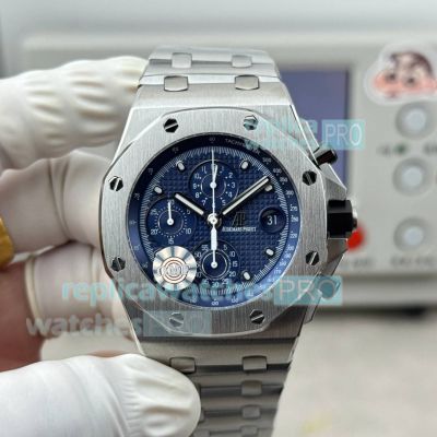 OMF Super Copy Audemars Piguet Royal Oak Offshore Blue Dial 3126 Chronograph Watch 